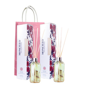 MONCILLO 2 Pack - Essential Oil Reed Diffuser Gift Set - Wild Rose