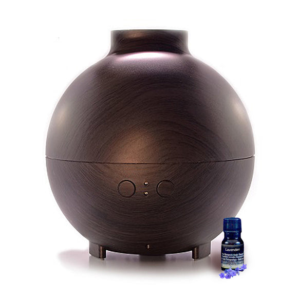 Lavender Essential Oil and Sphiera Vapour Diffuser Gift Set - dark bamboo